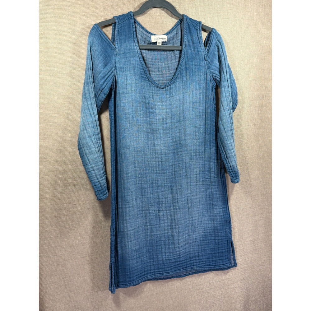 Cloth & Stone Athropologie Chambray Cold Shoulder Double Gauze Cotton XS - Picture 5 of 6